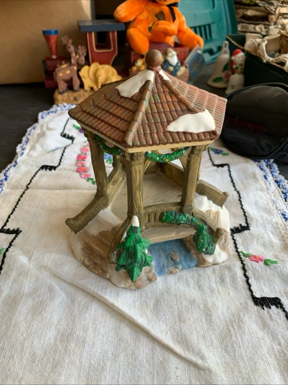 Old Ceramic Gazebo Figurines